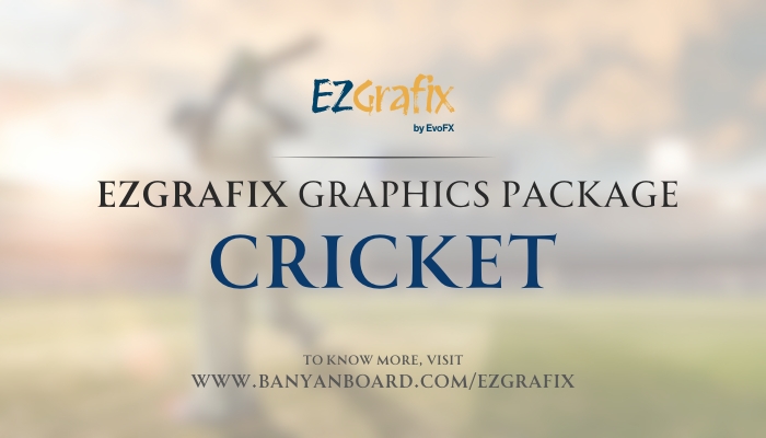 EZGrafix (Plug n Play Sports Broadcast Graphics) cricket graphics package with pre-made overlays, tickers, and scoreboards.