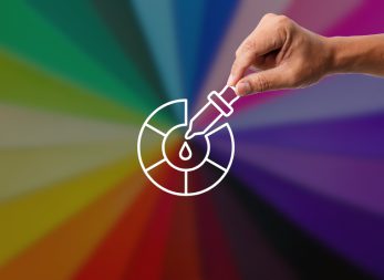 EvoFX – Sports Broadcast Graphics color customization tool with a color wheel and hand selecting shades.