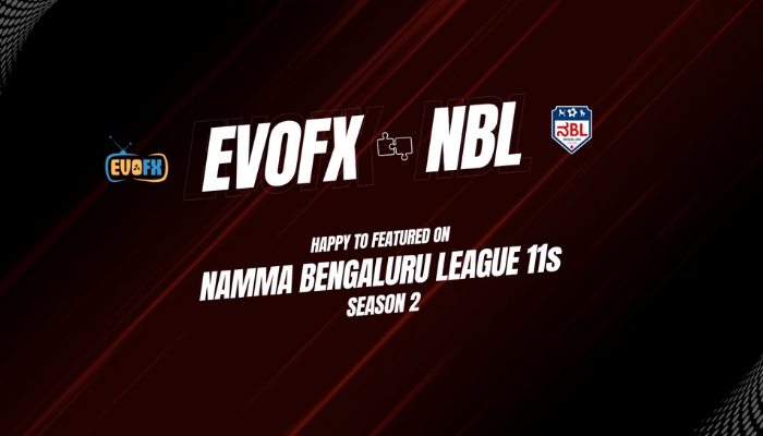 EvoFX – Sports Broadcast Graphics powering Namma Bengaluru League (NBL) with live scorecards, player stats, and real-time graphics.