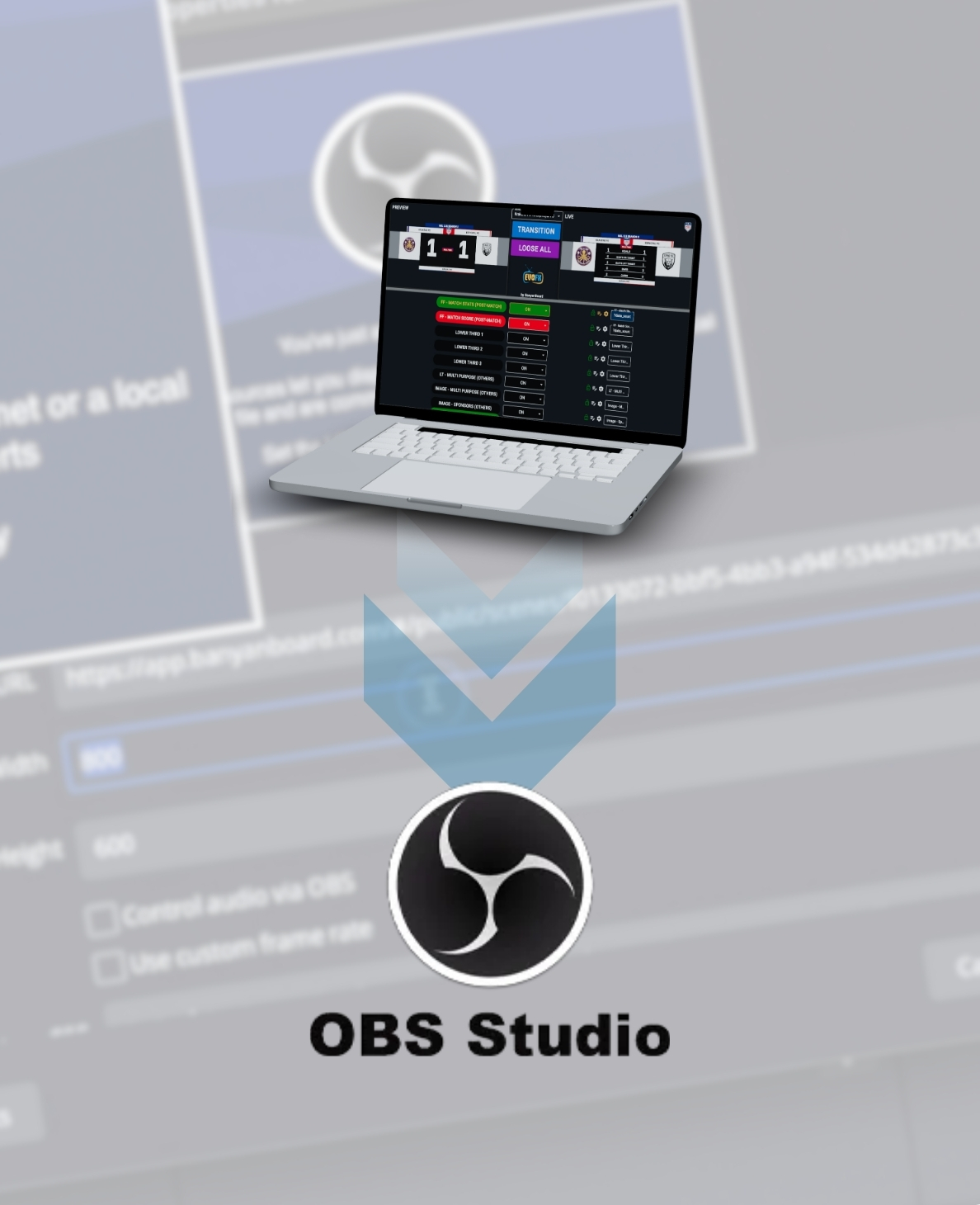 EZGrafix (Plug n Play Sports Broadcast Graphics) seamless integration with OBS Studio for live sports graphics overlays.